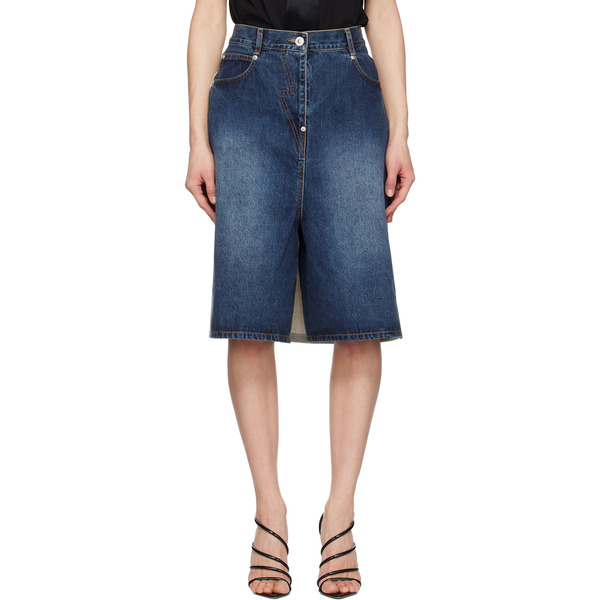  Pushbutton Blue Hybrid Regular Skort 
