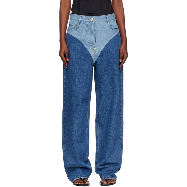  Pushbutton Blue Panty Printed Wide Jeans 