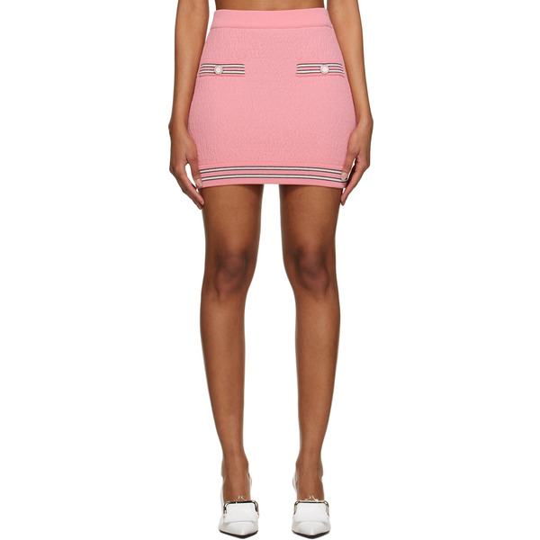  Pushbutton Pink Button Miniskirt 