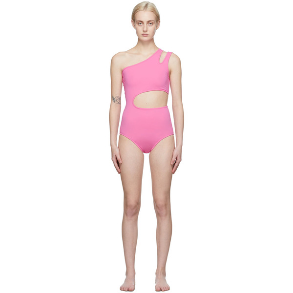  Pushbutton Ssense Exclusive Pink Cut-out Bodysuit 