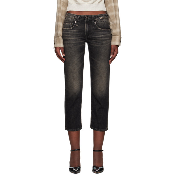  R13 Black Boy Straight Jeans 