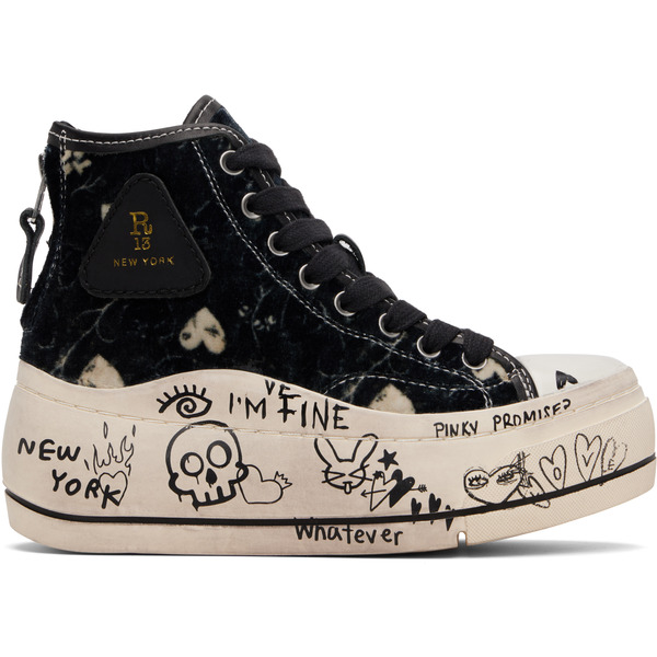  R13 Black Kurt High Top Sneakers 