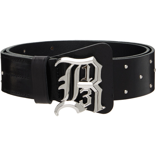  R13 Black Mini Dome Studs Belt 