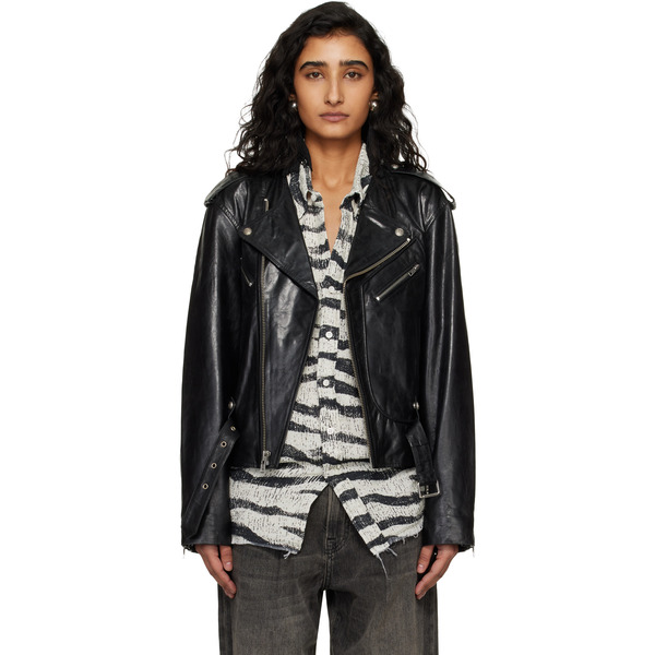  R13 Black Moto Leather Jacket 