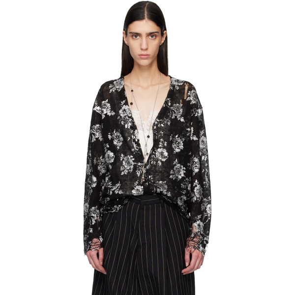  R13 Black Printed Boyfriend Cardigan 