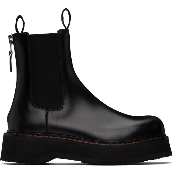  R13 Black Single Stack Chelsea Boots 