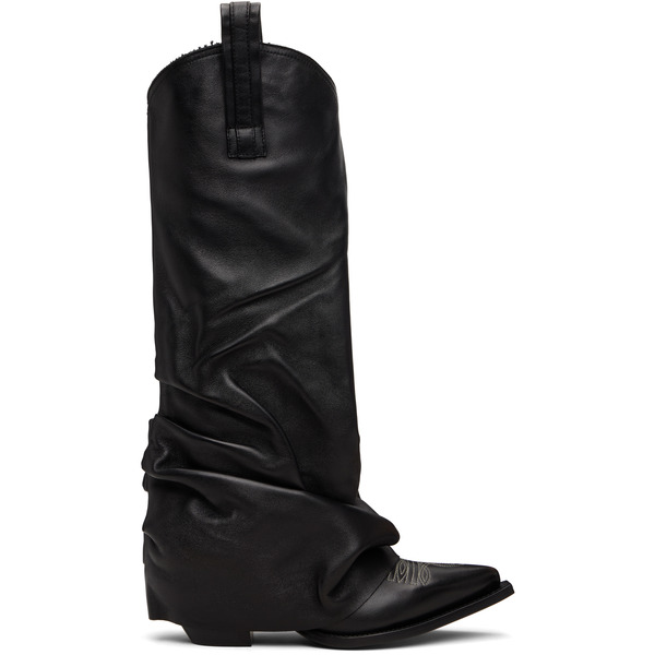  R13 Black Sleeve Mid Cowboy Boots 