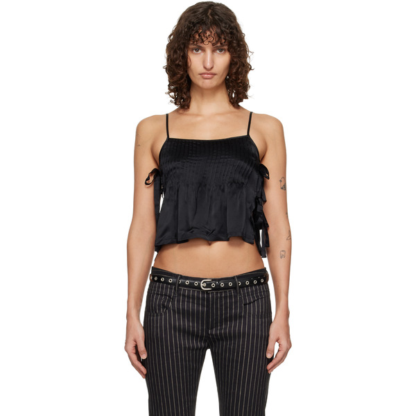  R13 Black Square Neck Tie Camisole 