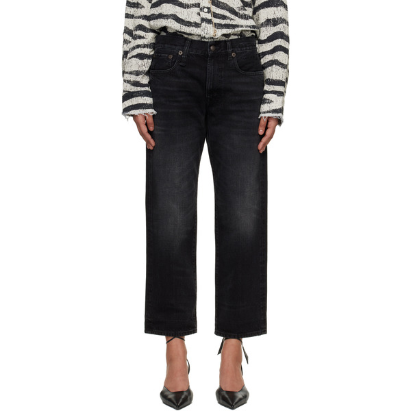  R13 Black Wash Boyfriend Jeans 