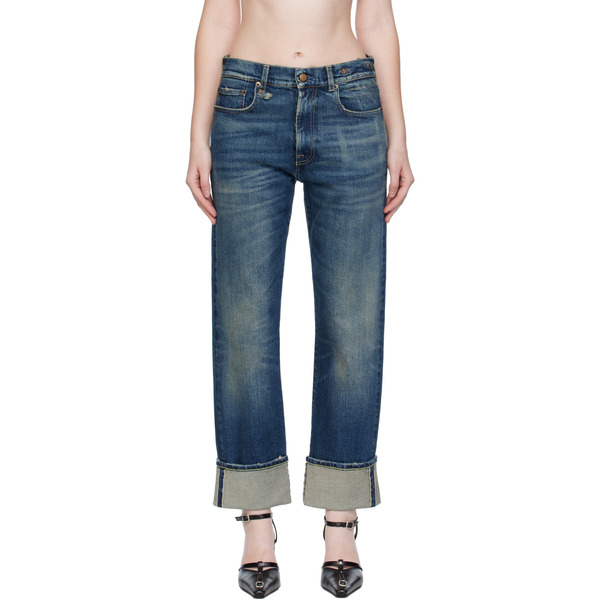  R13 Blue Cuffed Romeo Jeans 