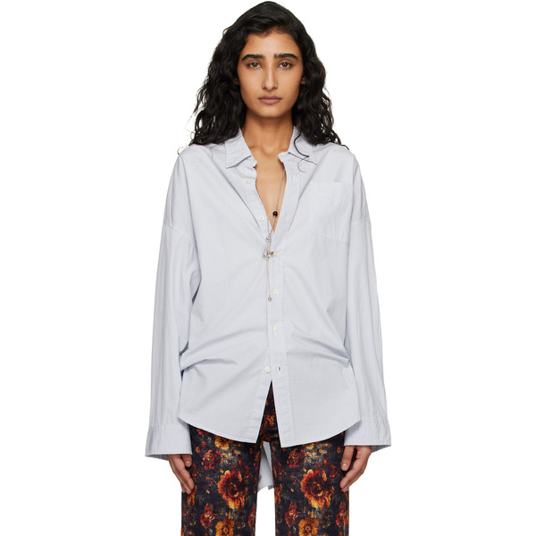 R13 Blue Drop Neck Shirt 