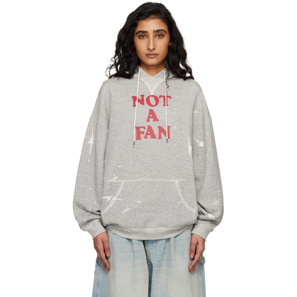  R13 Gray 'not A Fan' Oversized Hoodie 