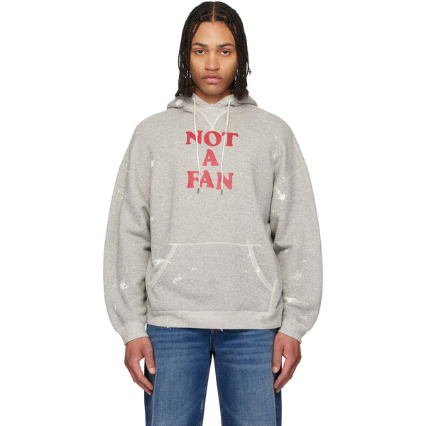  R13 Gray 'not A Fan' Oversized Hoodie 