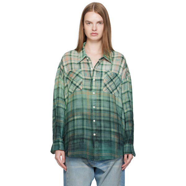  R13 Green Drop Neck Work Shirt 