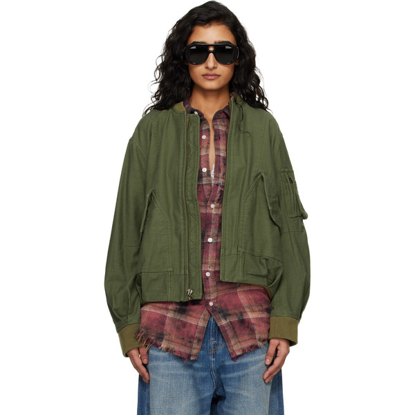  R13 Khaki Bubble Bomber Jacket 