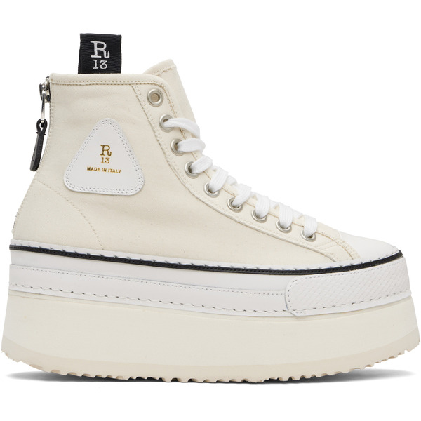  R13 Off-white Courtney Platform High Top Sneakers 