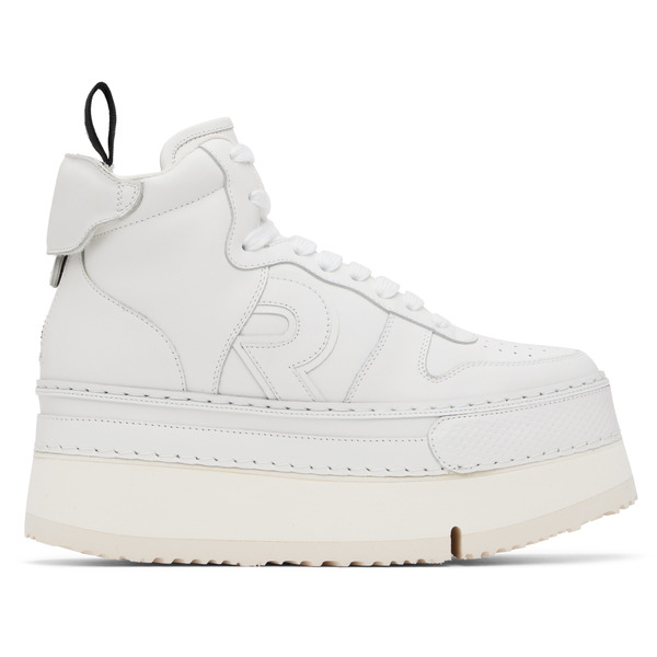  R13 White Riot Leather High Top Sneakers 