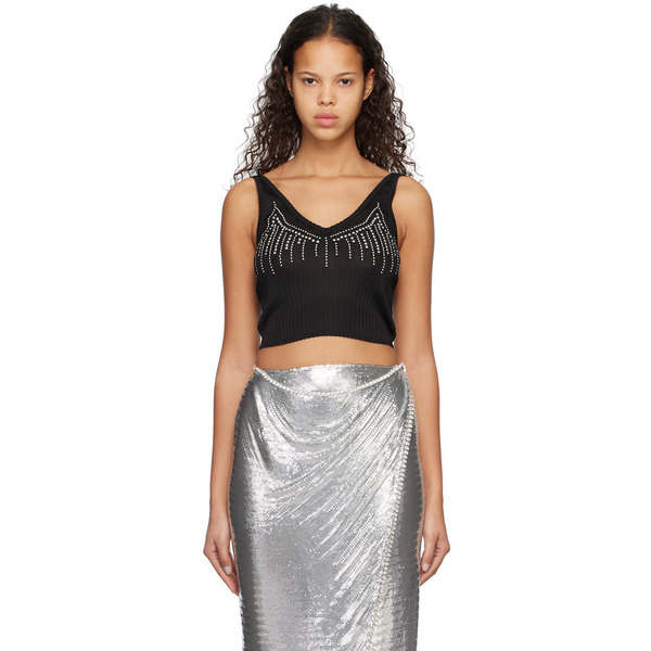  Rabanne Black Studded Tank Top 