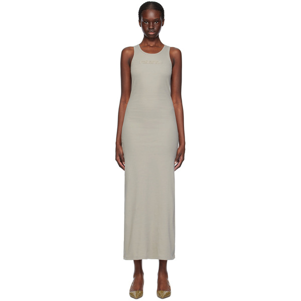  Rabanne Gray Flocked Maxi Dress 