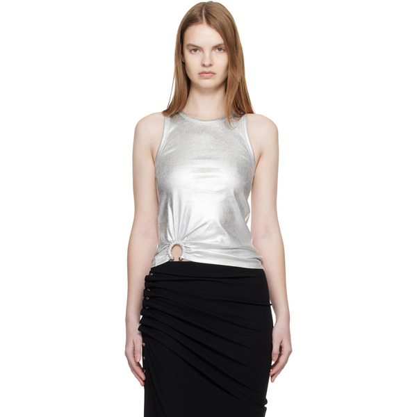  Rabanne Silver Signature Piercing Tank Top 