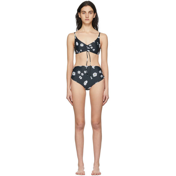  Rabanne Ssense Exclusive Black Daisy Bikini 