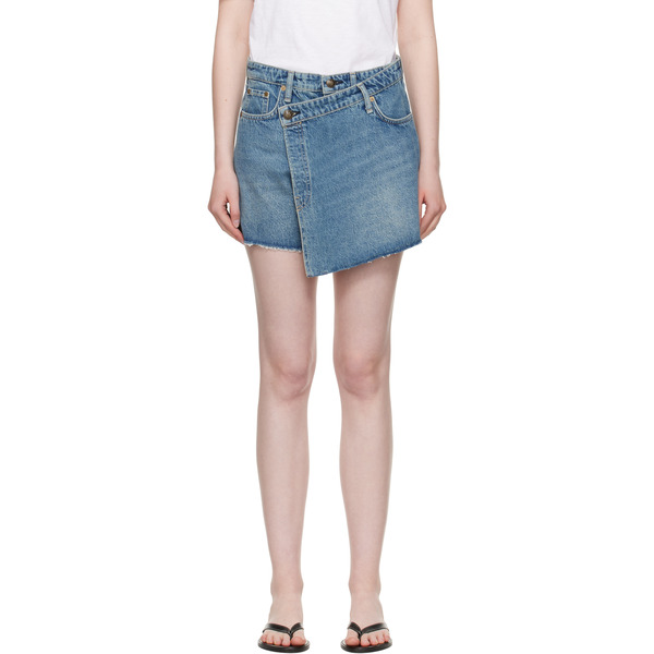  Rag & Bone Blue Belinda Denim Mini Skort 