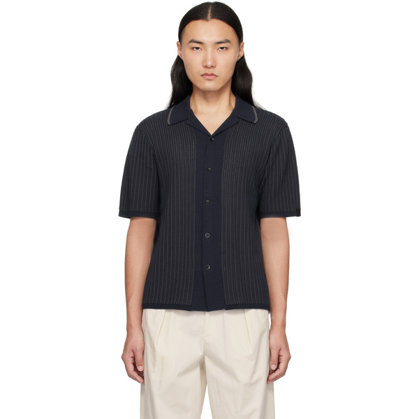  Rag & Bone Navy Harris Camp Shirt 