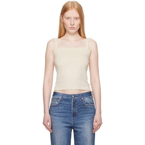  Rag & Bone Off-white 'the Slub Square Neck' Tank Top 