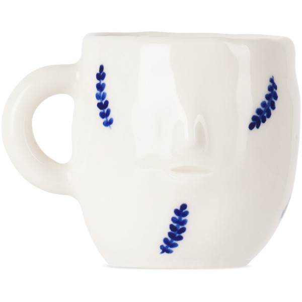  Rami Kim Studio White & Blue Floating Leaf Espresso Cup 