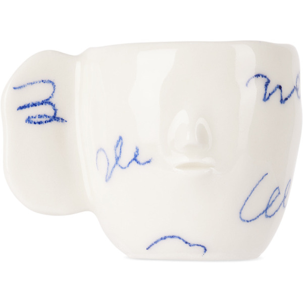  Rami Kim Studio White & Blue Scribble Espresso Cup 