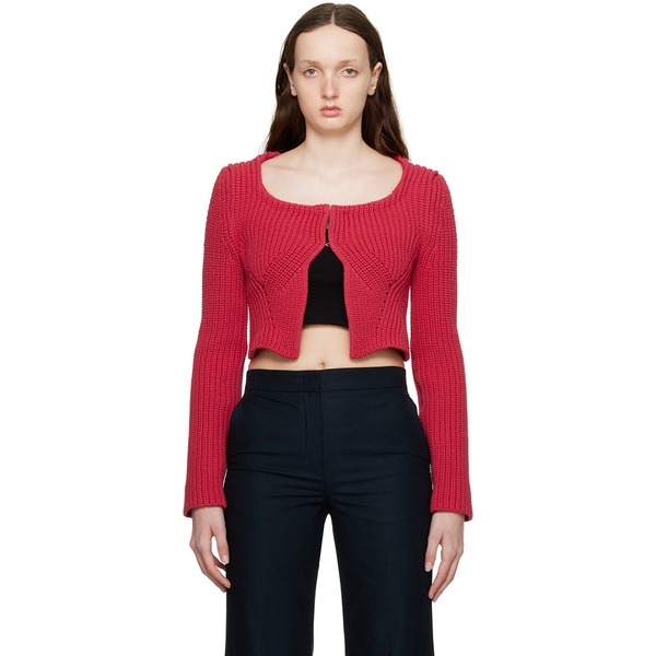  Recto Red Chunky Cardigan 