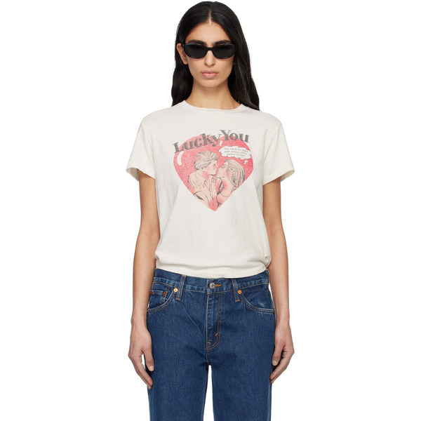  Re/done Off-white Classic 'lucky You' T-shirt 