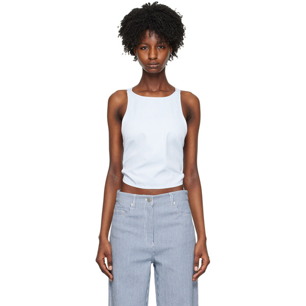  Remain Birger Christensen Blue Striped Tank Top 