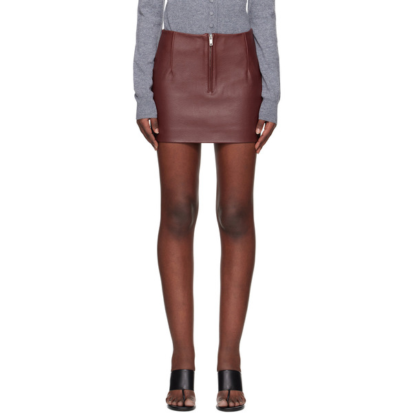  Remain Birger Christensen Burgundy Bonded Leather Miniskirt 