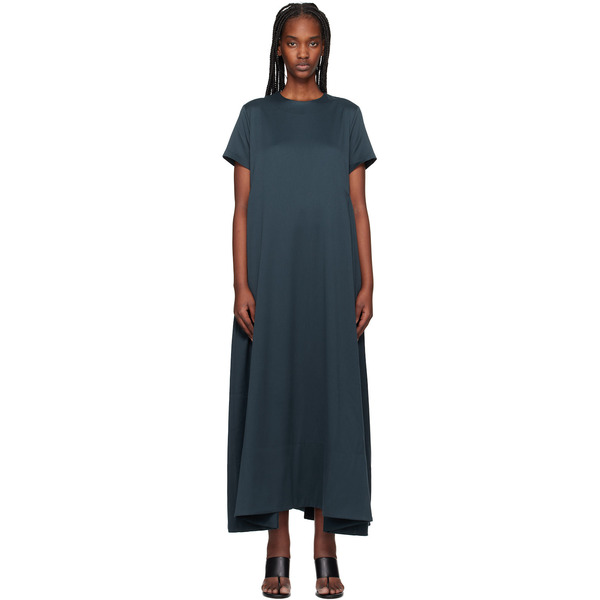  Remain Birger Christensen Navy Short Sleeve Maxi Dress 