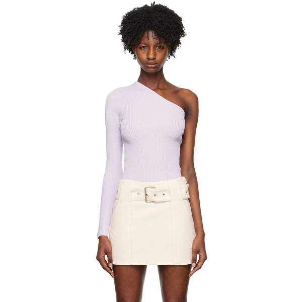  Remain Birger Christensen Purple Single-shoulder Long Sleeve T-shirt 