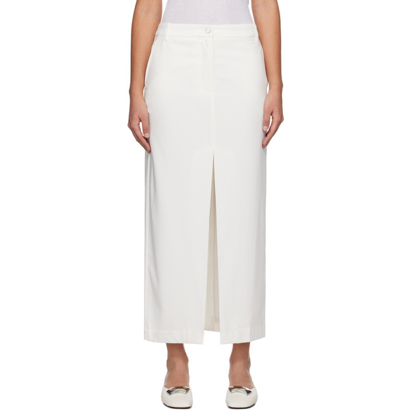  Remain Birger Christensen White Slit Maxi Skirt 