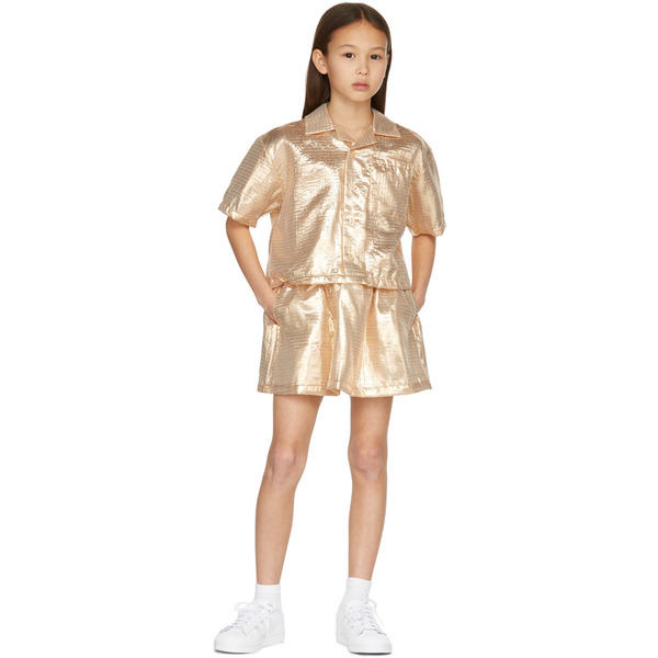  Repose Ams Kids Gold Metallic Skirt 