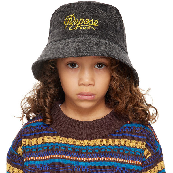 Repose Ams Kids Gray Denim Bucket Hat 