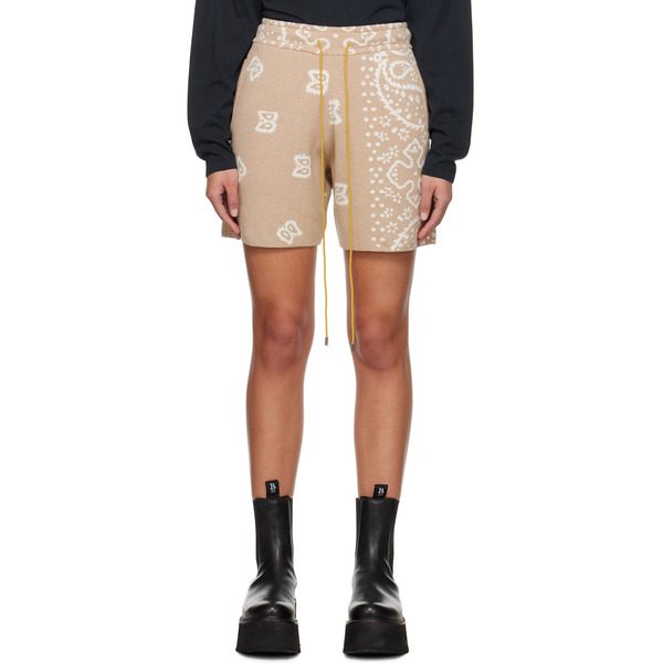  Rhude Beige Jacquard Shorts 