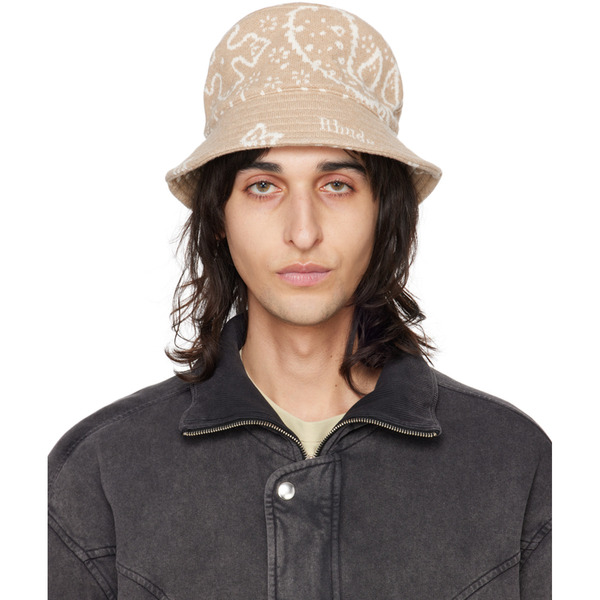  Rhude Beige Knit Bucket Hat 