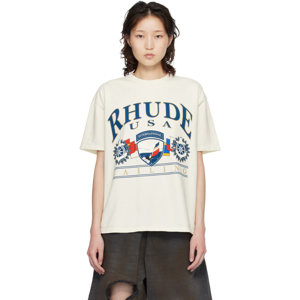  Rhude Off-white Usa Sailing Icon T-shirt 