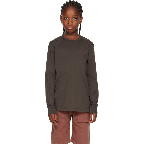  Rick Owens Big Kids Gray Concordians Level Long Sleeve T-shirt 