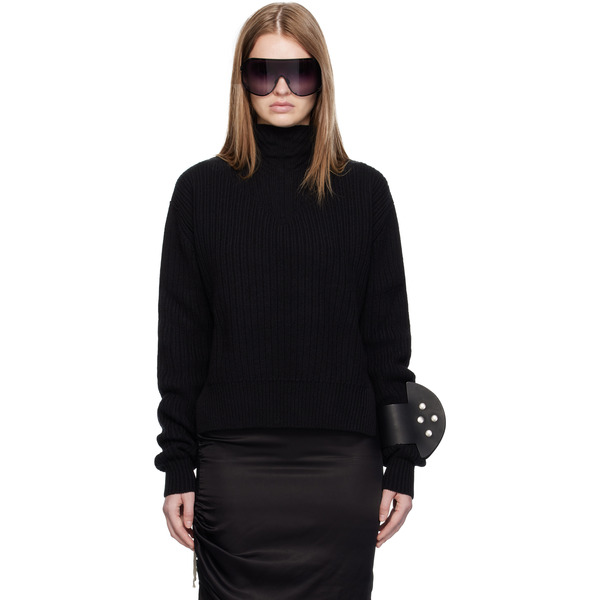  Rick Owens Black Concordians Fisherman Turtleneck 