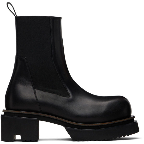  Rick Owens Black Temple Beatle Bogun Chelsea Boots 
