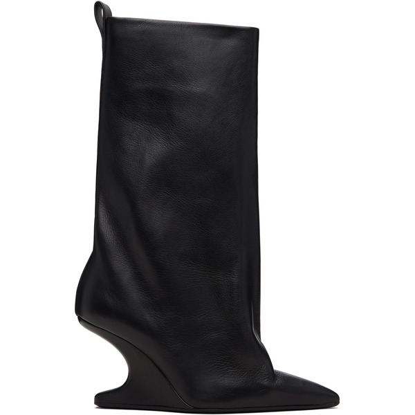  Rick Owens Black Temple Cantilever 8 Sharp Flared Boots 