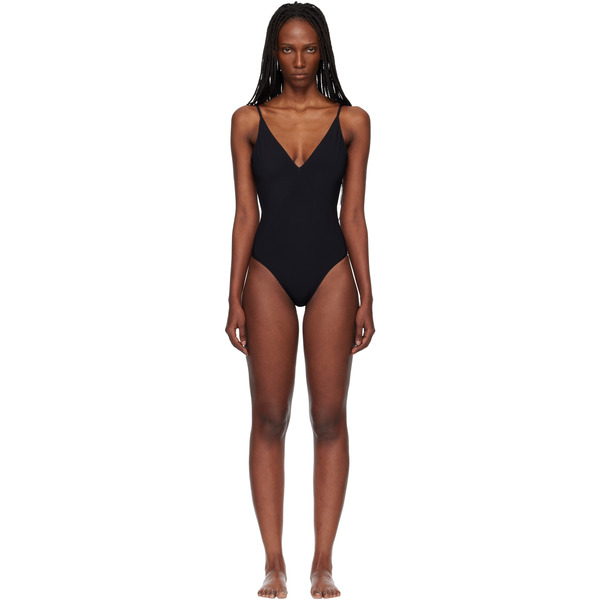  Rick Owens Black Temple Deep V Bather Swimsuit 