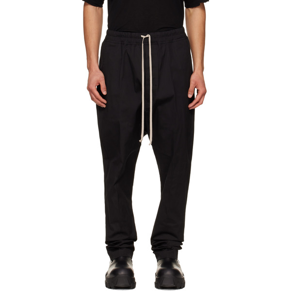  Rick Owens Black Temple Drawstring Long Trousers 