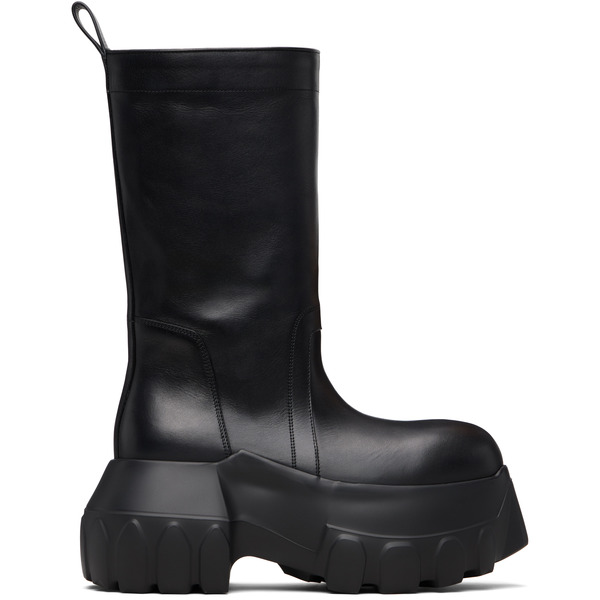  Rick Owens Black Temple Pull On Mega Tractor Boots 