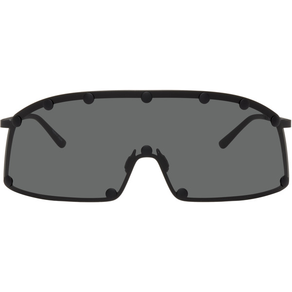  Rick Owens Black Temple Shielding Sunglasses 